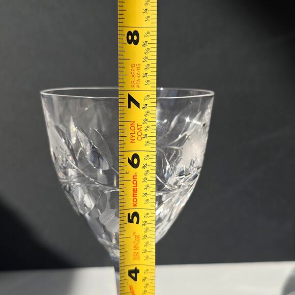 4 Kosta-Boda Rosa Elegant Etched Crystal Water Goblets 7" Cocktails Wine Dinner - Picture 15 of 15